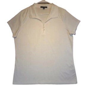 COAL HARBOR White Short Sleeve Women's Polo Shirt NWOT in  Size Large